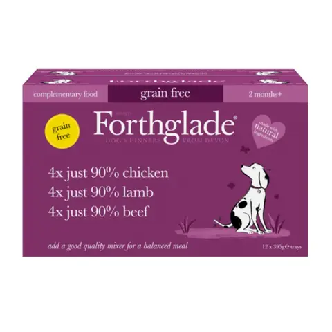 Forthglade Dog Tray Just Beef / Chicken / Lamb Variety 395g x 12