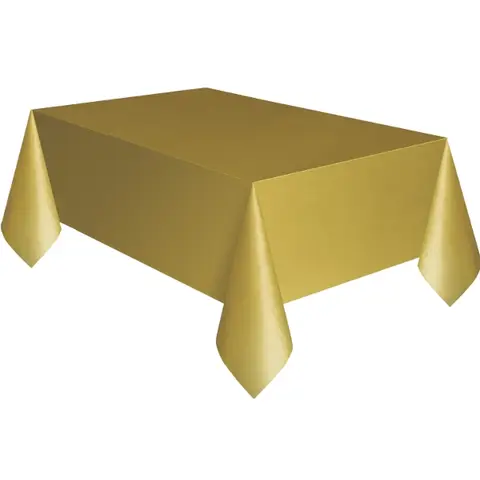 Unique Plastic Table Cover, Gold , 1.37 x 2.74m