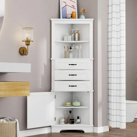 Bad-Eckschrank mit Schubladen