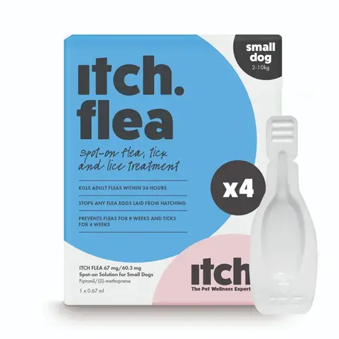 Itch Flea & Tick Spot-On Treatment for Medium Dogs (10-20kg) 4 Pipettes