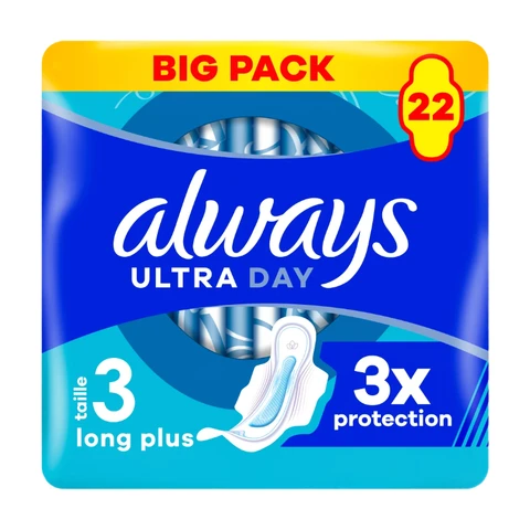 ALWAYS Ultra - Serviettes Hygiéniques Jour & Nuit Large - Lot de 22 serviettes
