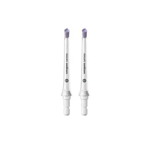 Philips Sonicare F3 Quad Stream Aufsteckdüsen, 2er-Pack, vier kraftvolle Wasserstrahlen, bis zu 180 % effizientere Reinigung, weiche Gummirichter, Weiß HX3062/00