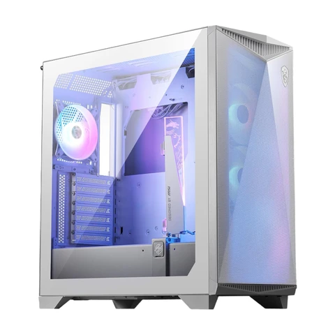 MSI MPG GUNGNIR 300R Airflow White midi-tower-PC-Gehäuse - E-ATX-kompatibel, grafikkartenhalter, umschaltbarer halter, ARGB-PWM-lüfter, staubfilter, kabelverwaltung, USB 3.2 Gen 2x2 Type-C