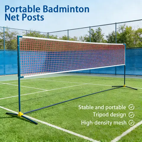 Double Fish Portable Badminton Net Set  with Racket Bag-BX