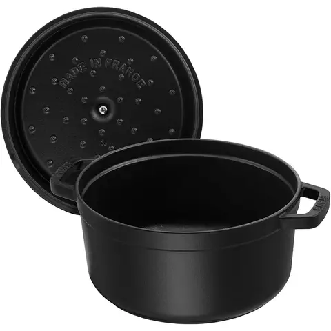 STAUB Eisenkasten-Cocotte, rund, 6,25-Quart, mattschwarz