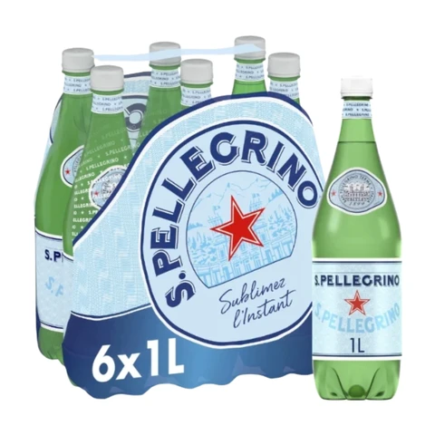 San Pellegrino Eau Minérale Naturelle Gazeuse 6 x 1 L
