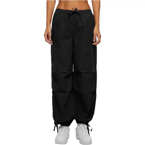 Urban Classics Damen Baumwoll-Cargo-Fallschirmhose Cargo-Hose schwarz XL