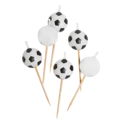 Unique Soccer Pick Birthday Candles, 6 pack
