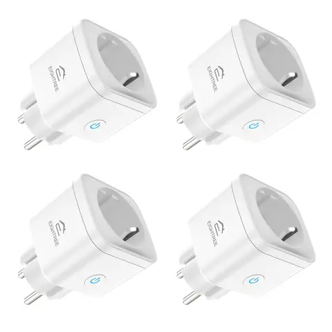 EIGHTREE WLAN Smart Steckdose, WiFi Steckdose mit Strommessung und Zeitplan, App Fernsteuerung, TÜV zertifiziert, 16A, kompatibel mit Alexa, Google Home und SmartThings, 4er Packs