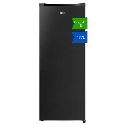 CHiQ JKR183DGE 54cm Wide 144cm Tall Freestanding Upright Freezer - Premium Black Steel