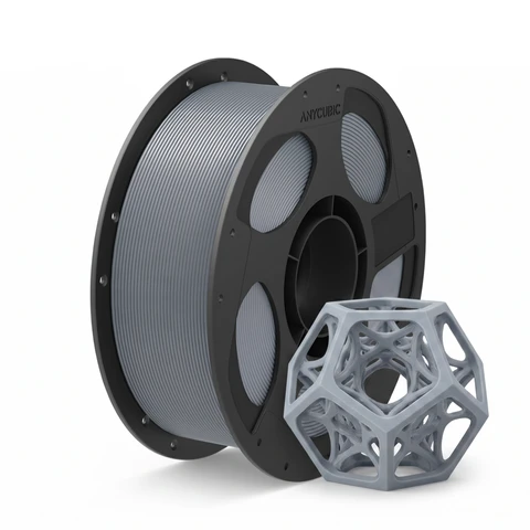 JOYBUY x ANYCUBIC PLA Basic Druckfilament, 1 kg Spule, 1,75 mm Durchmesser, ±0,02 mm Toleranz - Textur Silber