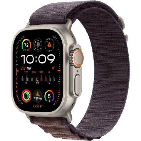 Apple Watch Ultra2 (49mm/ GPS/ Cellular) - Titanium Case with Indigo Alpine Loop (Small)