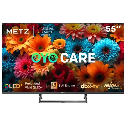 Téléviseur intelligent METZ QLED 55 pouces, 55MQF7500Z, HDR10+, Dolby Vision & Atmos, MEMC, VRR, Faible émission de lumière bleue, Google TV, Googlecast, Tuner DVB-T/T2/C/S/S2