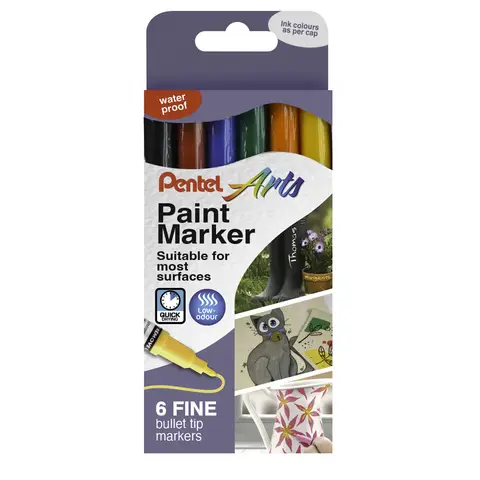 Pentel Fine Paint Marker Standard Colours Pack of 6