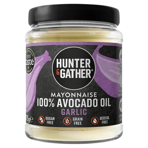 Hunter And Gather Avocado Oil Mayonnaise Garlic - 175G