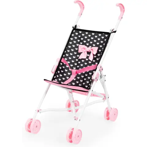 Bayer Design Pushchair with Doll Bar, Foldable, Integrated Safety Belt and Double Wheels