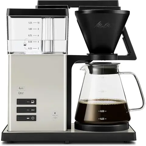 Melitta One - Filterkaffeemaschine - mit Glaskanne - Tropfstopp - 12 Tassen - Cremeweiß (1031-03)