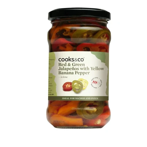 Cooks & Co Red & Green Jalapenos with Yellow Banana Pepper 290g