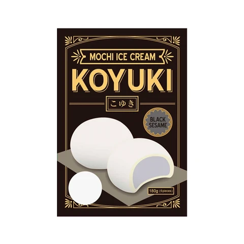 KOYUKI Japanisches Mochi-Eis Schwarzer Sesam-Geschmack 180g (30g × 6 Stück)