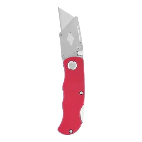 Milestone Utility Knife & 5 x Blades Folding & Locking Red