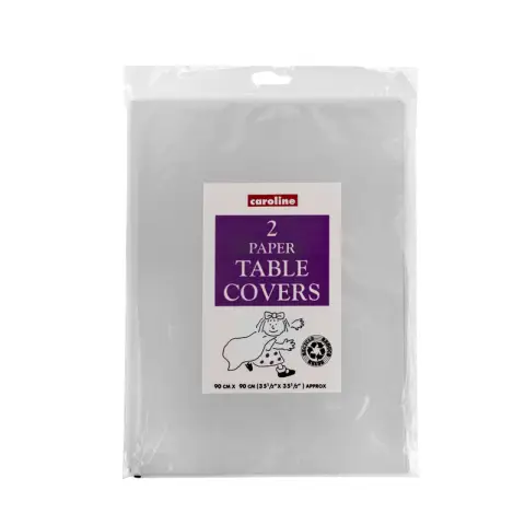 90cm Square Silver Paper Tablecover