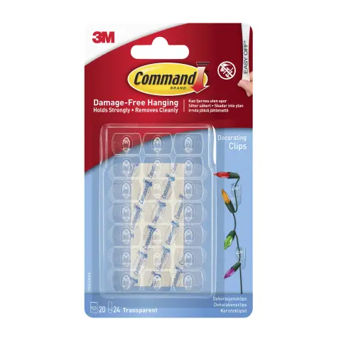 17026CLR CLEAR DECOR CLIPS PK6 NT