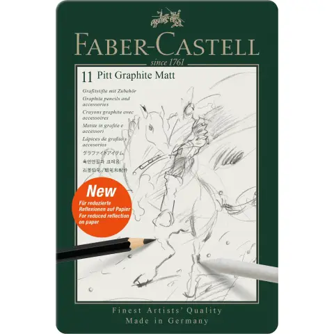 Faber-Castell Pitt, Matt Graphite Pencils, Tin of 11