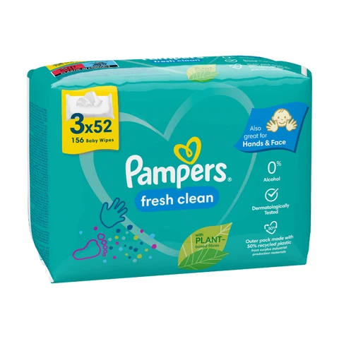 PAMPERS Lingettes FreshClean 3 x 52