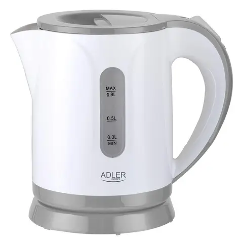 ADLER AD 1371g Wasserkocher 0.8 Liter 1 Stück 850W Abschaltautomatik Weiß Grau