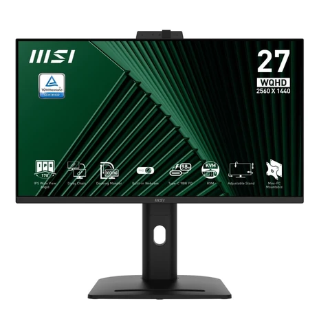 MSI PRO MP275QPDGDE, LED-Monitor 27 Zoll, schwarz, WQHD, IPS, HDR-Ready, USB-C, 100Hz Panel