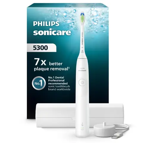 Philips Sonicare 5300 Series - Elektrische Tandenborstel - Wit - Reisetui - Wittere tanden - HX7108/02