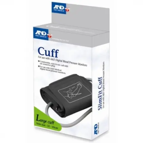A&D Medical SlimFit Large Cuff – For Arm Circumference 31cm to 45cm, Comfortable and Durable Design – Grey, UA-CUFFBOXLA-EC