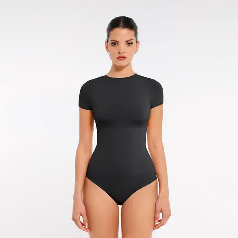 Feelingirl Nahtloser Ultra-Soft Crewneck Bodysuit XS/S Schwarz