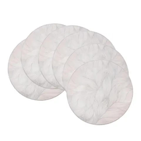 Lot de 6 Sets de Table Wanxianghua en PVC Argent, Lavables et Imperméables, Décoration de Table Multicolore pour Fêtes et Mariages