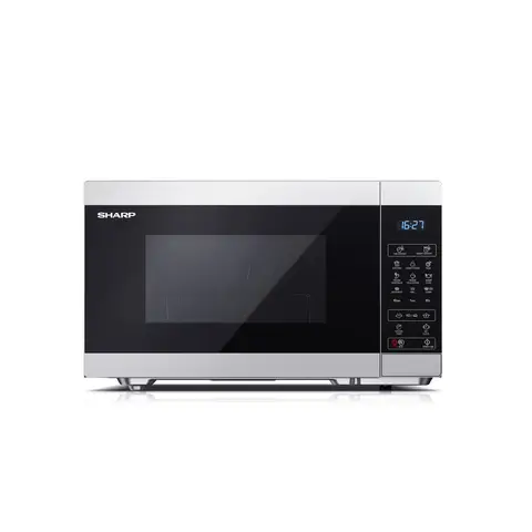 SHARP Digital Microwave with Grill - 28L, Silver, 900W with 1000W Grill Function, 11 Power Levels, ECO Mode, Defrost Function, YC-MG81U-S