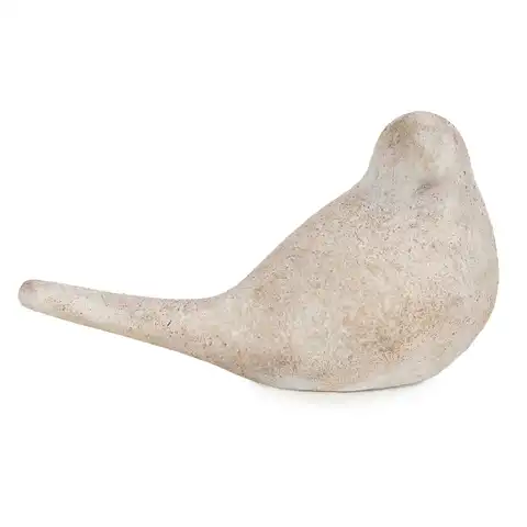 Candlelight Ornament Bird Right Washed Grey