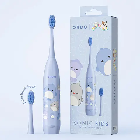 Ordo Squishmallows Kids Battery Powered Toothbrush, Soft Bristles, Extra Brush Head, Ages 4+, Battery Included, Samir