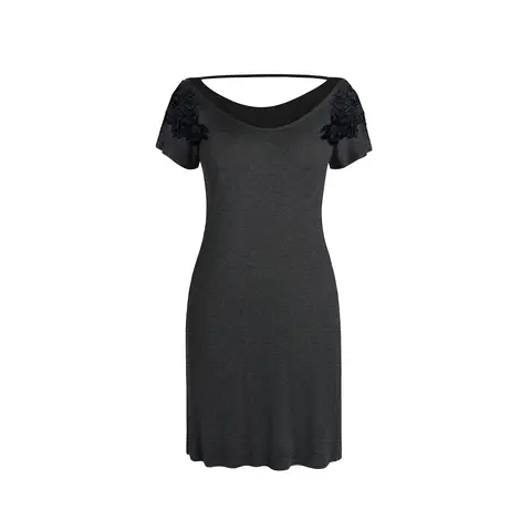 IZURIA round-neck dark grey short sleeved nightgown  XL