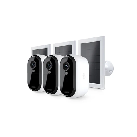 Arlo Essential 2 Lot de 3 caméras extérieur 2K sur batterie et 3 panneaux solaires