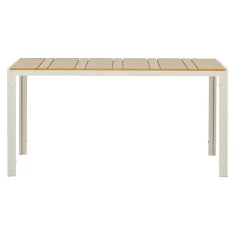 VASAGLE Gartentisch OUTFIT, 150 x 90 cm, Hellteak, Sandgrau