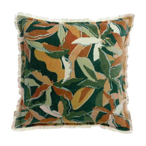 Vivaraise Alina Coussin imprimé pétrole - 45 x 45 cm