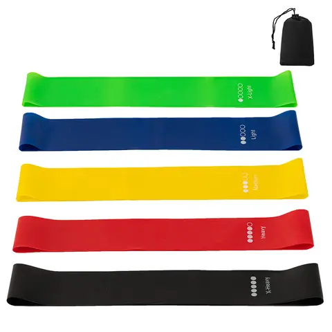 Good Nite Resistance Bands for Women and Men, 5 Different Levels of Resistance Exercise Bands for Yoga, Pilates - Include Carry Bag - for Hand, Hip and Leg Training