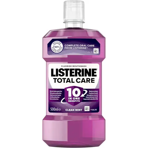 Listerine Total Care 10-in-1 Benefit Clean Mint Mouthwash 500ml