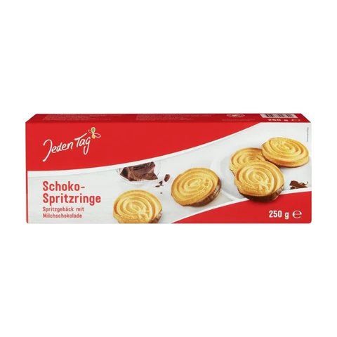 Jeden Tag Schoko-Spritzringe 250 g * 20 Vollkarton