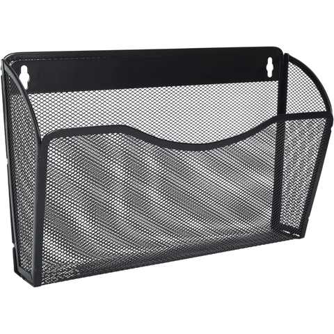 Senhoglb 1 Pocket Landscape A4 Mesh Wall File Holder，Black, New Year Sale , Top gift picks