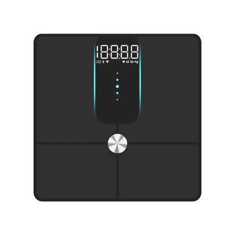 Balance connectée impédancemètre avec Bluetooth & WiFi, suivi de 25 indicateurs corporels en verre ITO - Capacité 180 kg