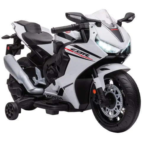 HOMCOM Honda Licensed 6V Kids Electric Motorbike Ride On Motorcycle Vehicle w/ Headlights, Music, Training Wheels, for Ages 3