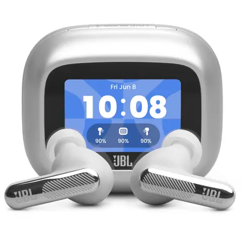 JBL LIVE BEAM 4 – True Wireless Noise-Cancelling-Ohrhörer, kabelloses Laden, Smart Case, Silber