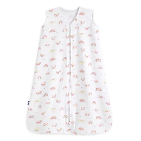 HALO® SleepSack® 100% Cotton Wearable Blanket Swaddle Transition Sleeping Bag TOG 0.5 18-36 Months Sunshine Rainbows