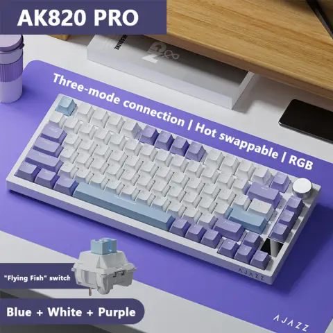 AJAZZ AK820 Pro 75% Gasket Mechanical Keyboard, Tri-Mode